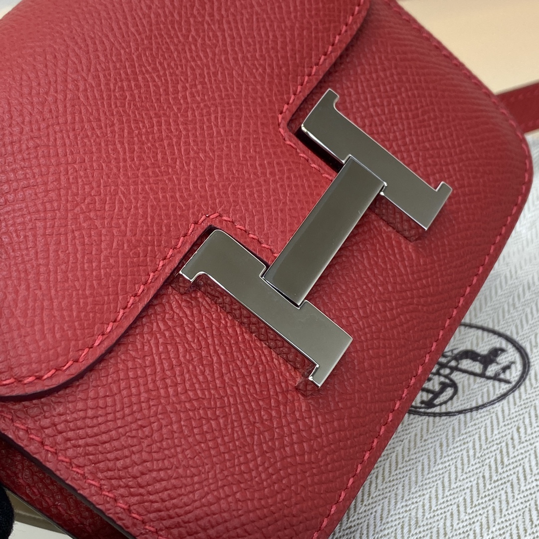 Hermes Constance Slim Wallet Belt Bag In Burgundy Epsom Leather